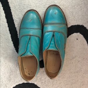 Turquoise Oxford shoes